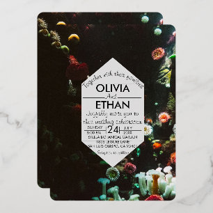 En Aluminium récifs sous-marins Mariage Foil Invitation