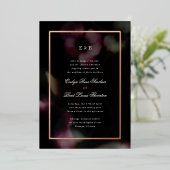 En Aluminium Romantique Noir Foil Frame Mariage Invitation (Debout devant)