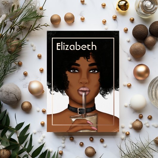 En Aluminium Rose Gold Afro Anniversaire Foil Invitation