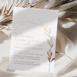 En Aluminium Rose Gold Arch Mariage Real Foil Invitation