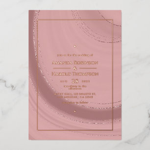 En Aluminium Rose Gold et rose poudré Agate Invitation de maria