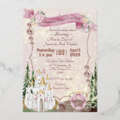 En Aluminium Rose Gold Princess Invitation (Recto)