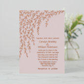 En Aluminium Rose Gold Willows Blush Mariage Foil Invitation (Debout devant)