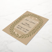 En Aluminium Rustic Olive Green Wedding Invitation with String  (Rotation)