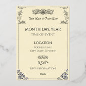 En Aluminium Sage Green Rustic Royal Mariage Foil Invitation (Verso)