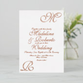En Aluminium Script Monogramme Mariage Foil Pressé Invitation (Debout devant)