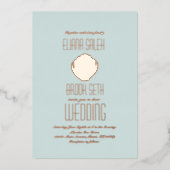 En Aluminium Seashell Beach Mariage Pressé Invitation à huile (Recto)