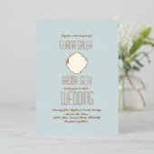 En Aluminium Seashell Beach Mariage Pressé Invitation à huile (Debout devant)