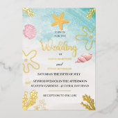 En Aluminium Seaside Elegance Foil Invitation (Recto)