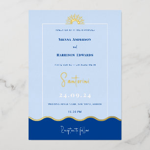En Aluminium SIENNA Modern Destination Gold Foil Invitation