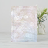 En Aluminium Silver Bokeh Anniversaire Foil Invitation (Debout devant)