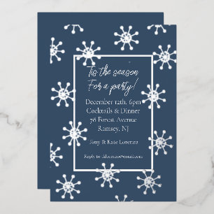 En Aluminium Silver Foil Snowflakes Invitation de fête de vacan