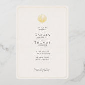 En Aluminium Simple Elegant Gold Seashell Wedding invitation (Recto)
