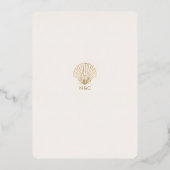 En Aluminium Simple Elegant Gold Seashell Wedding invitation (Verso)