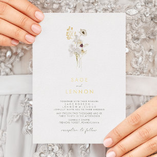 En Aluminium Simple Fantaisie Fleur Sauvage Invitation Feuill