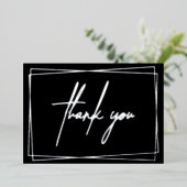 En Aluminium Simple Remerciement avec Invitation de Feuille d'A (Debout devant)