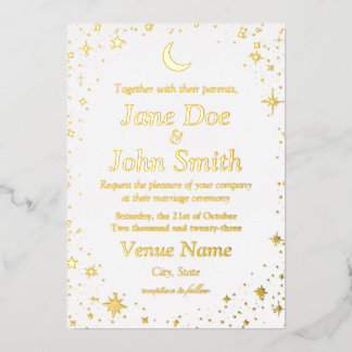 En Aluminium simplified celestial invitation black tie