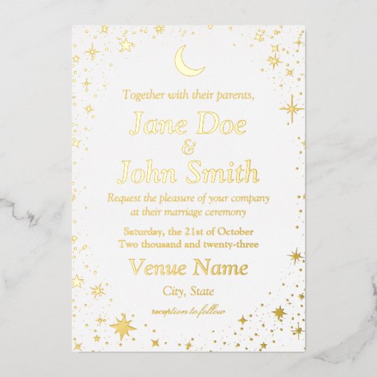 En Aluminium simplified celestial invitation black tie (Recto)
