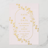 En Aluminium Sketched Modern Floral Wedding Foil Invitation (Recto)