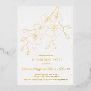 En Aluminium Soft Blue Orchid Engagement Party Invitation