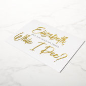 En Aluminium Soyez Mon Épouse Funny Pee Foil Invitation (Rotation)