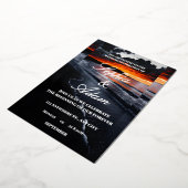 En Aluminium Sunset Beach Wedding Invitation (Rotation)