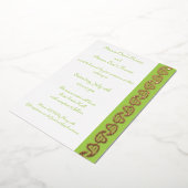 En Aluminium Sweet Paisley Hearts in Peridot Foil Invitation (Rotation)