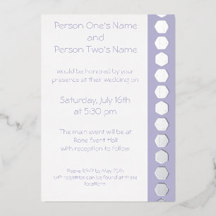 En Aluminium Table Chic dans Lavender Foil Invitation