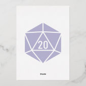 En Aluminium Table Chic dans Lavender Foil Invitation (Verso)