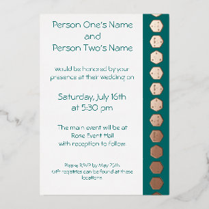 En Aluminium Tabletop Chic dans Invitation Turquoise Foil