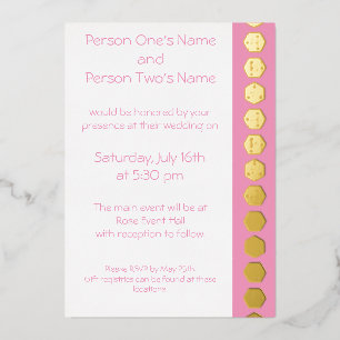 En Aluminium Tablette Chic dans Petal Pink Foil Invitation