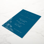 En Aluminium Teal Modern Botanical Wedding Foil Invitation (Rotation)