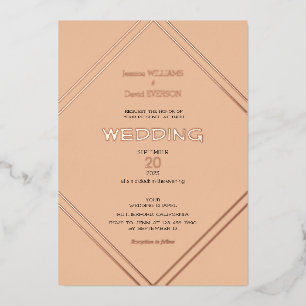 En Aluminium Terracotta & Rose or minimaliste invitation