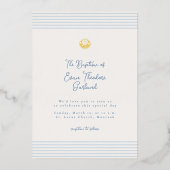 En Aluminium Timeless minimal modern baptism Foil Invitation (Recto)
