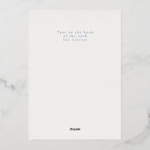En Aluminium Timeless minimal modern baptism Foil Invitation (Verso)