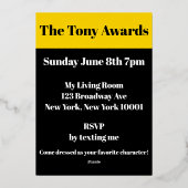 En Aluminium Tony Awards Playbill inspiré Invitation (Verso)