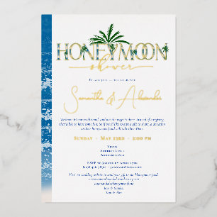 En Aluminium Tropical Ocean Bleu Invitation de Réception de Lun