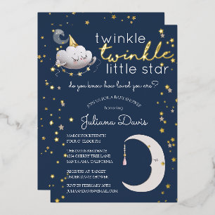 En Aluminium Twinkle Twinkle Little Star Baby shower Invitation