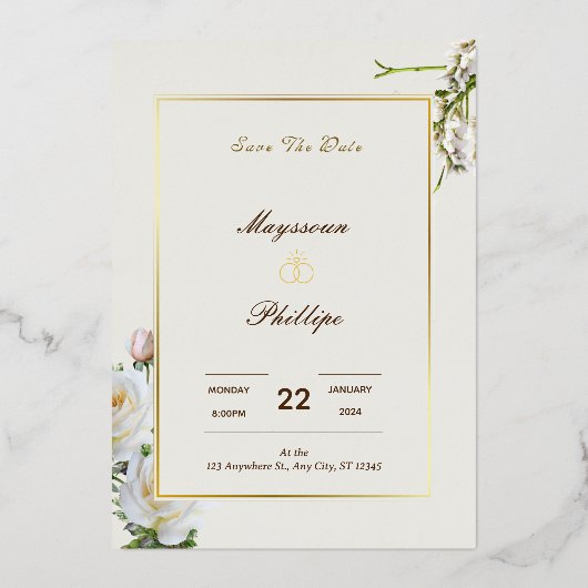 EN ALUMINIUM UNE INVITATION DE MARIAGE NUMÉRIQUE DE LUXE (Recto)