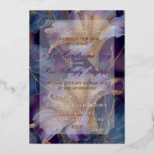 En Aluminium Wedding Invitation (Recto)