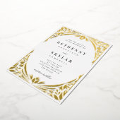 En Aluminium White Gold Leaf Giled Age Foil Invitation (Rotation)
