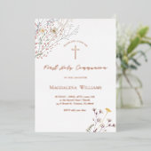 En Aluminium wildflowers | First Communion Invitation (Debout devant)