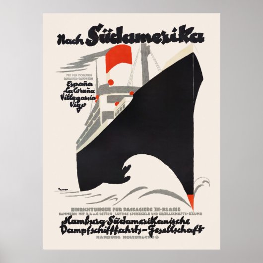 En Amérique du Sud - Poster vintage allemand année (Devant)