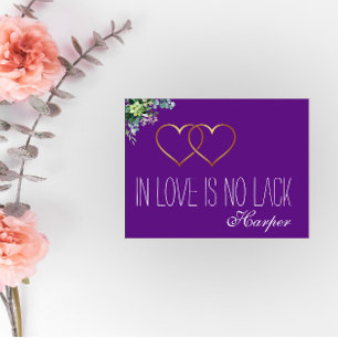 En amour coeur or amour violet carte postale vacan