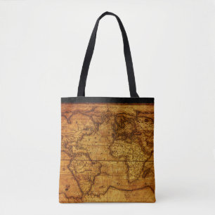 en Antiek kaartpatroon Tote Bag