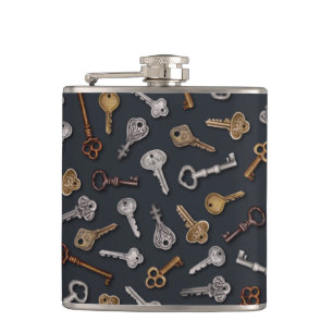  en Antiek sleutels Heupfles