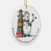 En attendant les oiseaux ! - Ornement Snowman sour (Droite)