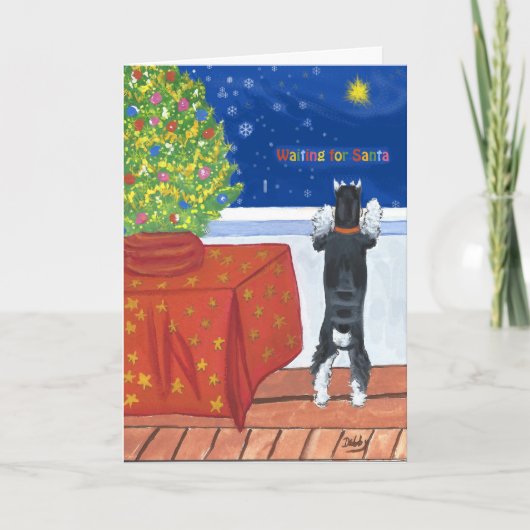 En attente de la carte de Noël Père Noël (Devant)