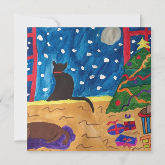 En attente de la carte de Noël plat (Devant)