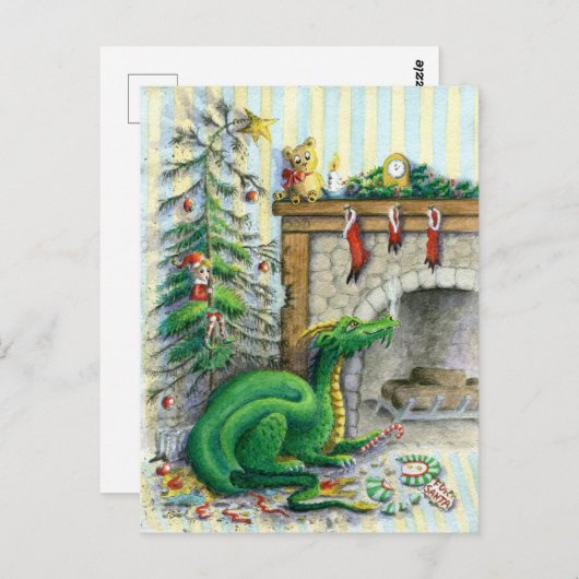 En attente de Père Noël - carte postale (Devant / Derrière)